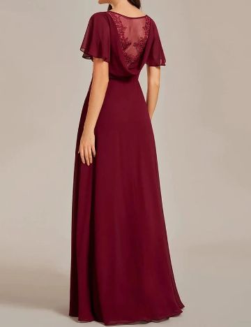 Rochie lunga Ever-Pretty, visiniu