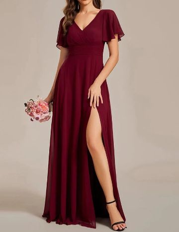 Rochie lunga Ever-Pretty, visiniu