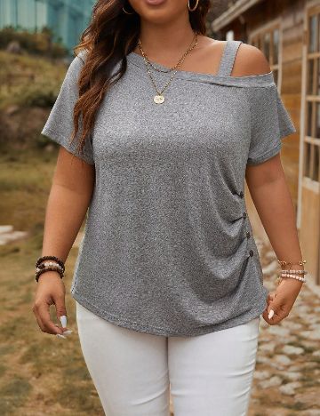 Tricou SHEIN CURVE, gri