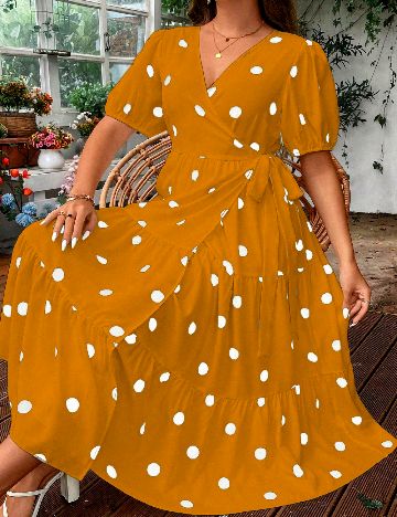 Rochie medie SHEIN CURVE, portocaliu