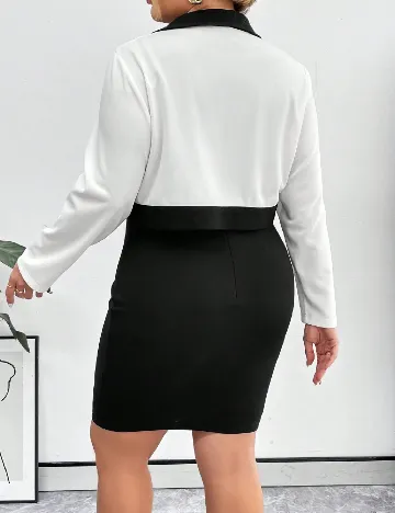 Rochie scurta SHEIN CURVE, alb/negru