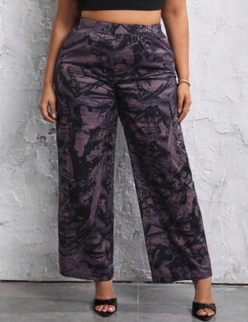 Pantaloni SHEIN CURVE, mov