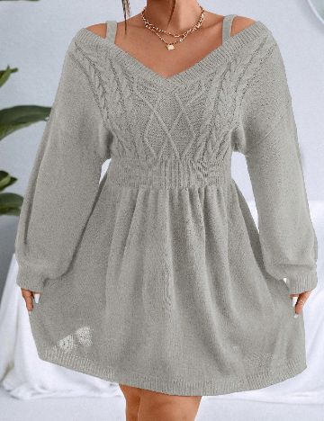 Rochie scurta SHEIN CURVE, gri