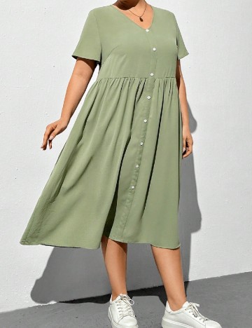 Rochie medie SHEIN CURVE, verde