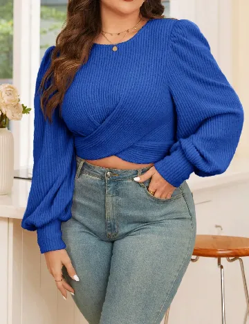 Bluza SHEIN CURVE, albastru