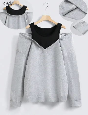 Bluza SHEIN CURVE, gri/negru