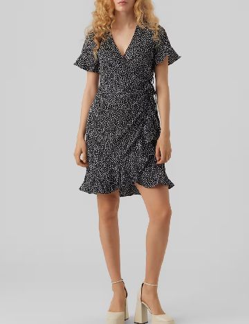 Rochie scurta Vero Moda, alb/negru