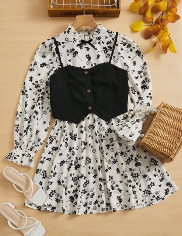 Rochie scurta SHEIN, alb/negru