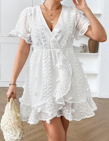 Rochie scurta SHEIN CURVE, alb