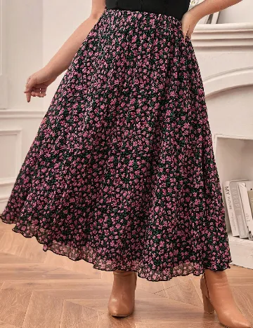 Fusta SHEIN CURVE, floral print