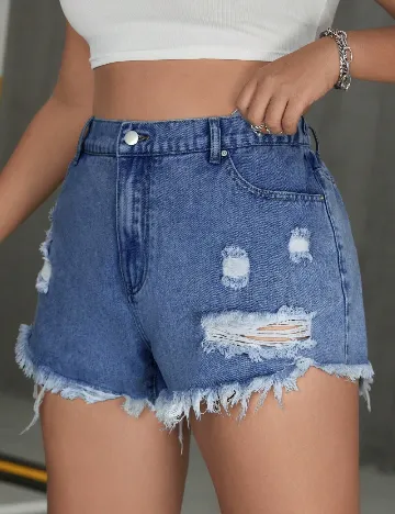 Pantaloni scurti SHEIN CURVE, albastru