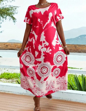 Rochie lunga SHEIN CURVE, roz