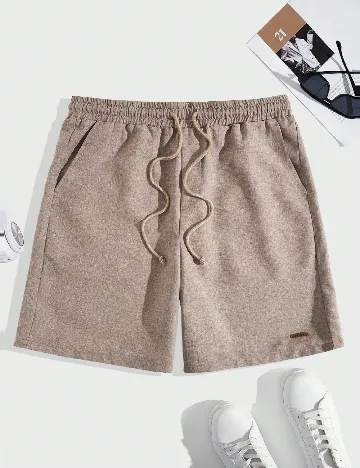 Pantaloni scurti SHEIN, maro deschis