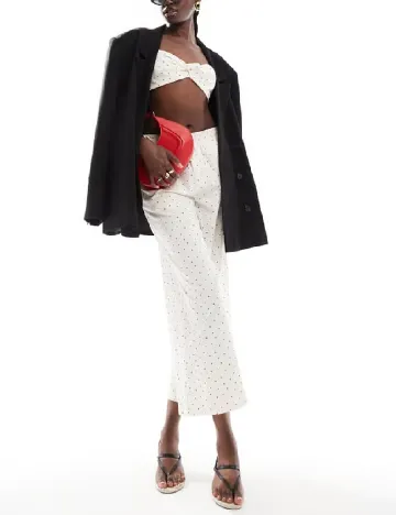 Top ASOS, ecru/negru