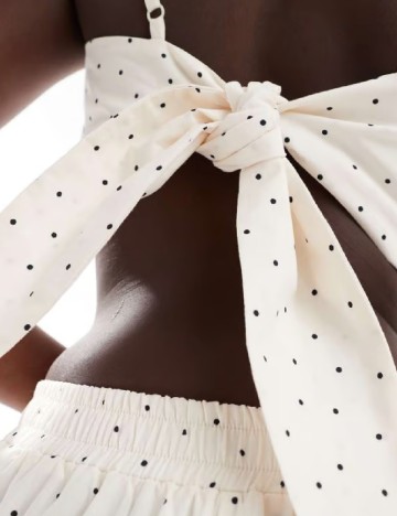 Top ASOS, ecru/negru