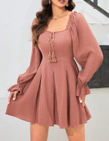 Rochie scurta SHEIN, roz pudra inchis