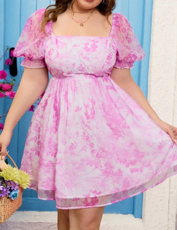 Rochie scurta SHEIN CURVE, roz