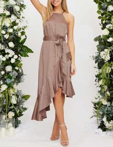 Rochie medie Style Cheat, maro