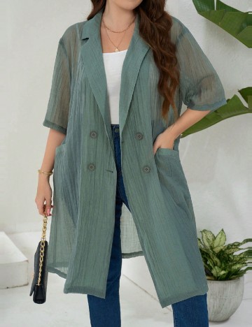 Jacheta SHEIN CURVE, verde