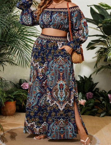 Compleu SHEIN CURVE, albastru