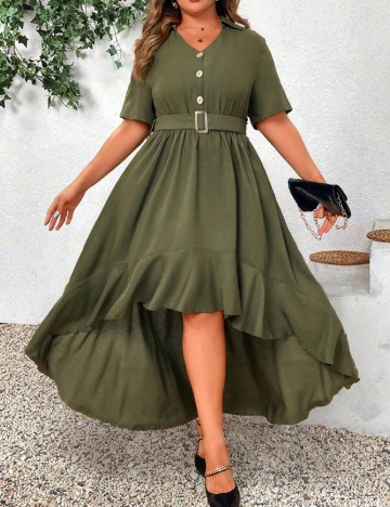 Rochie medie SHEIN CURVE, verde