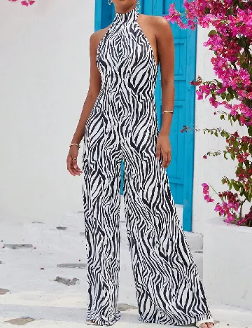 Salopeta SHEIN, alb/negru