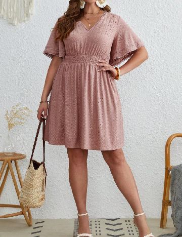 Rochie scurta SHEIN CURVE, roz