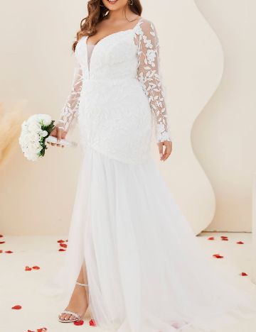 Rochie lunga SHEIN CURVE, alb