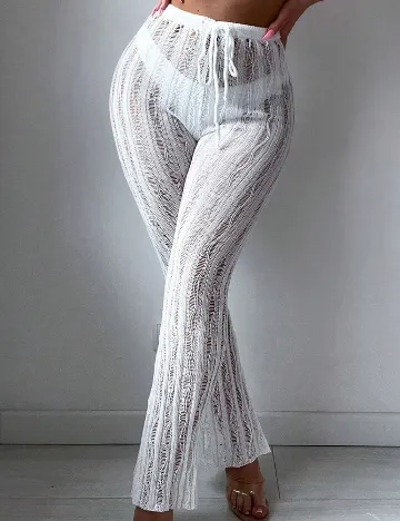 Pantaloni de plaja SHEIN, alb