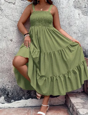 Rochie lunga SHEIN CURVE, verde