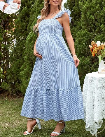 Rochie lunga SHEIN Maternity, albastru