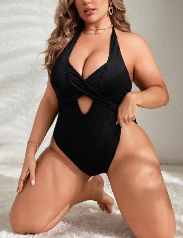 Costum de baie SHEIN CURVE, negru