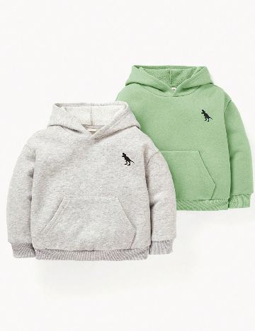 Set Hanorace 2 bucati CozyCub, verde/gri