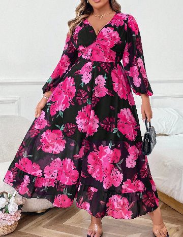 Rochie lunga SHEIN CURVE, floral print