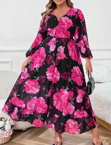 Rochie lunga SHEIN CURVE, floral print