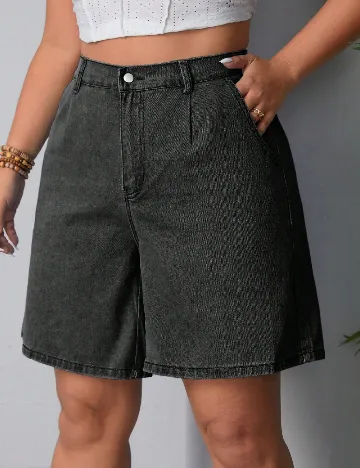 Pantaloni scurti SHEIN CURVE, gri inchis