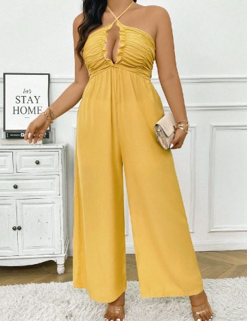 Salopeta SHEIN CURVE, galben