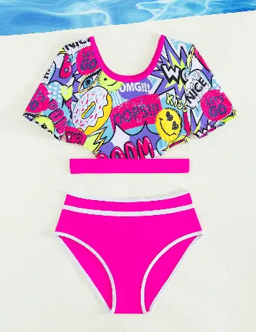 Costum de baie Shein Kids, mix culori