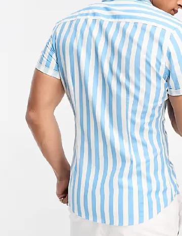 Camasa ASOS, alb/albastru
