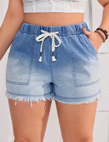 Pantaloni scurti SHEIN CURVE, albastru