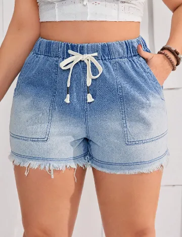 Pantaloni scurti SHEIN CURVE, albastru