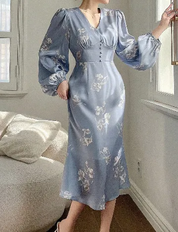 Rochie medie Dazy, albastru