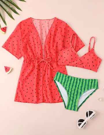 Costum de baie Shein Kids, rosu