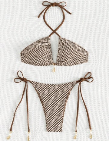 Costum de baie SHEIN, maro