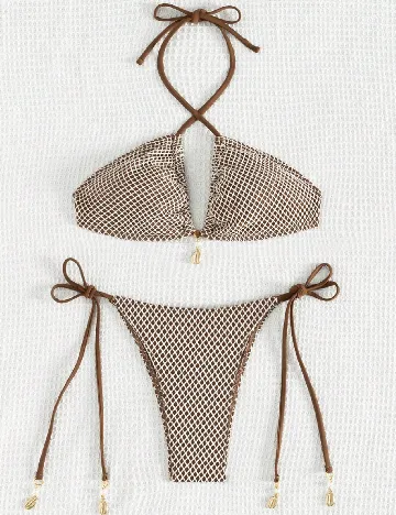 Costum de baie SHEIN, maro