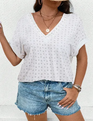 Bluza SHEIN CURVE, alb