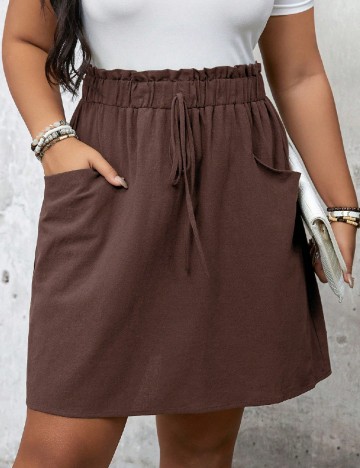 Fusta SHEIN CURVE, maro