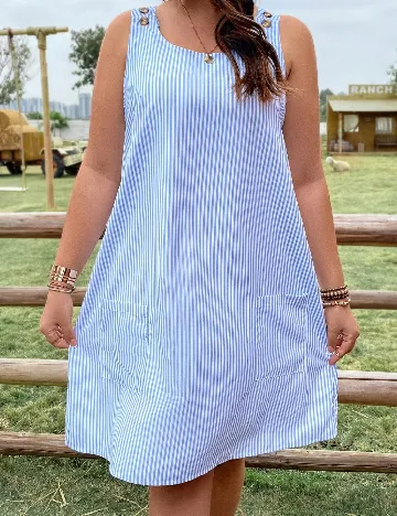 Rochie medie SHEIN CURVE, albastru