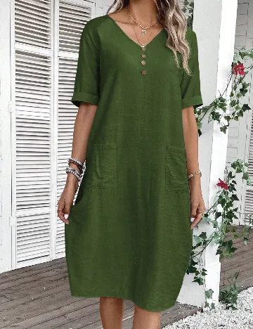 Rochie medie SHEIN, kaki