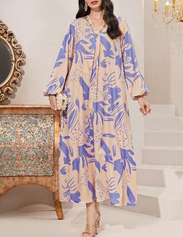 Rochie medie SHEIN, mov/crem